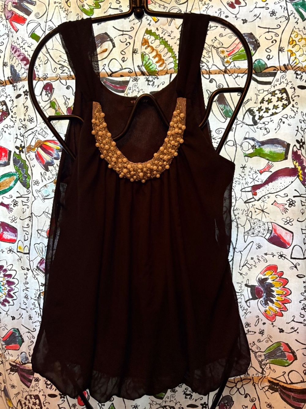 Peridot pearl beaded bubble top